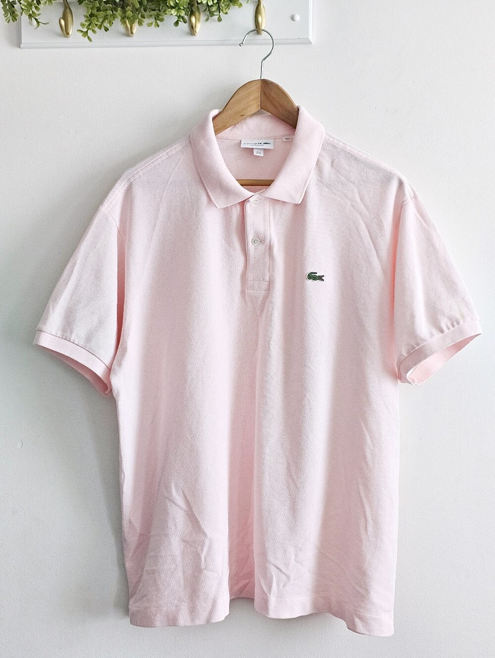 Lacoste Classic Fit Polo Shirt Pink Cotton Short Sleeve Crocodile Logo Men's 3XL